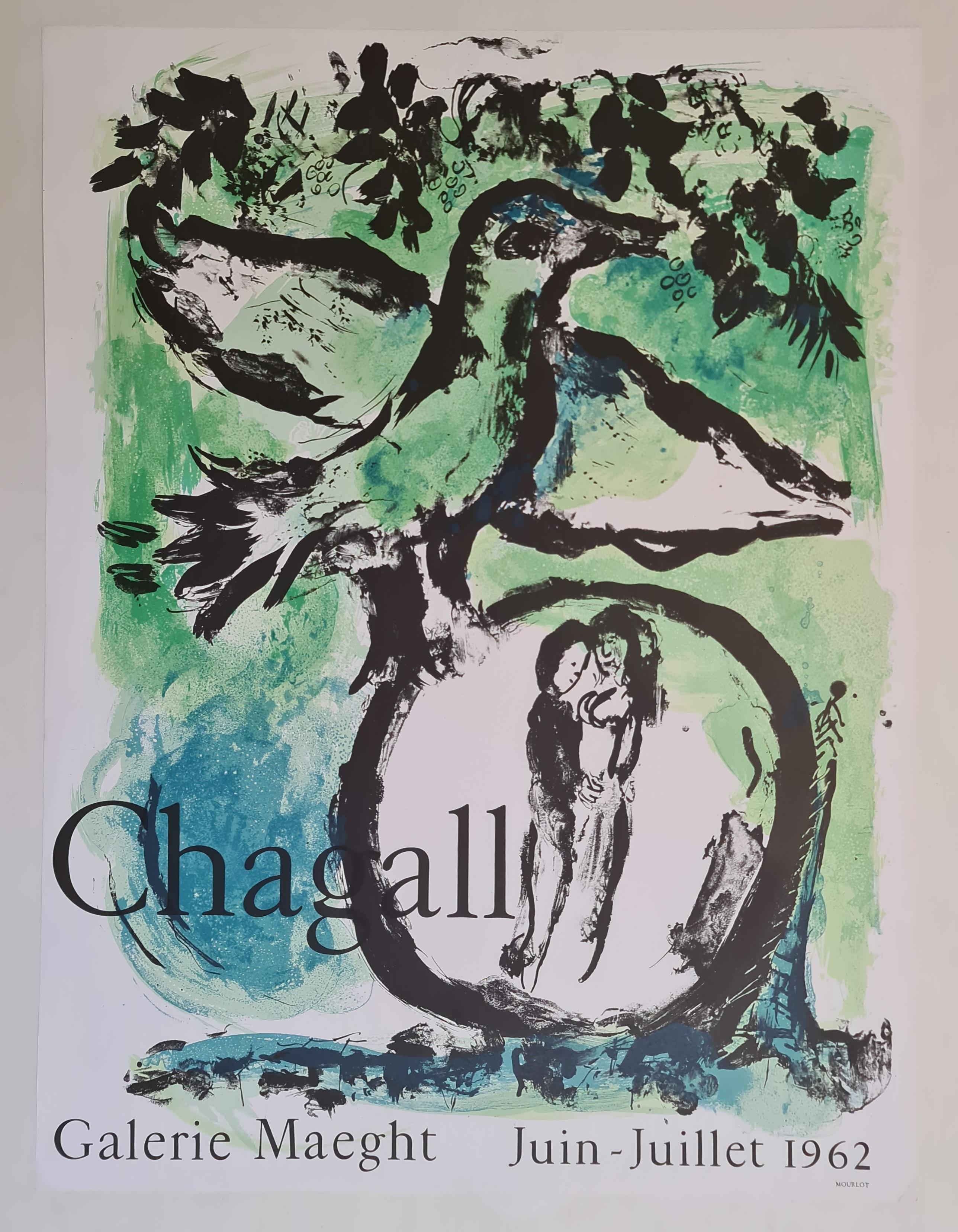 1962 Original exhibition poster of Marc Chagall for the Maeght Gallery For Sale 2