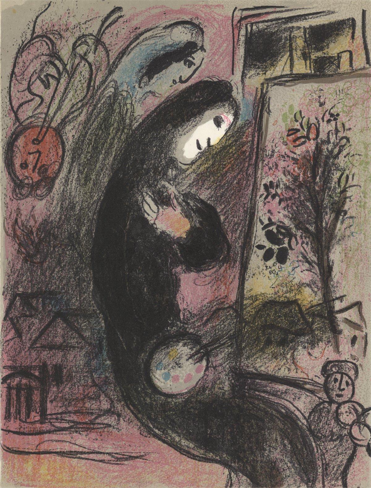 Paper Size: 12.5 x 9.5 inches ( 31.75 x 24.13 cm )
 Image Size: 12.5 x 9.5 inches ( 31.75 x 24.13 cm )
 Framed: No
 Condition: A: Mint
 
 Additional Details: First edition lithograph from Chagall's Lithographs Volume II.The catalogue reference is