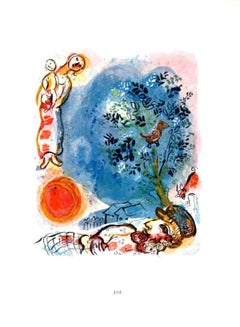 1963 After Marc Chagall 'Le Paysan' Modernism Multicolor, Blue Offset Lithograph