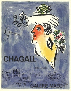 1964 After Marc Chagall 'The Blue Sky' Modernism France Lithograph