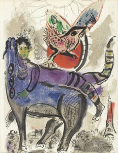 1967 Marc Chagall 'La vache bleue' Modernism France Lithograph
