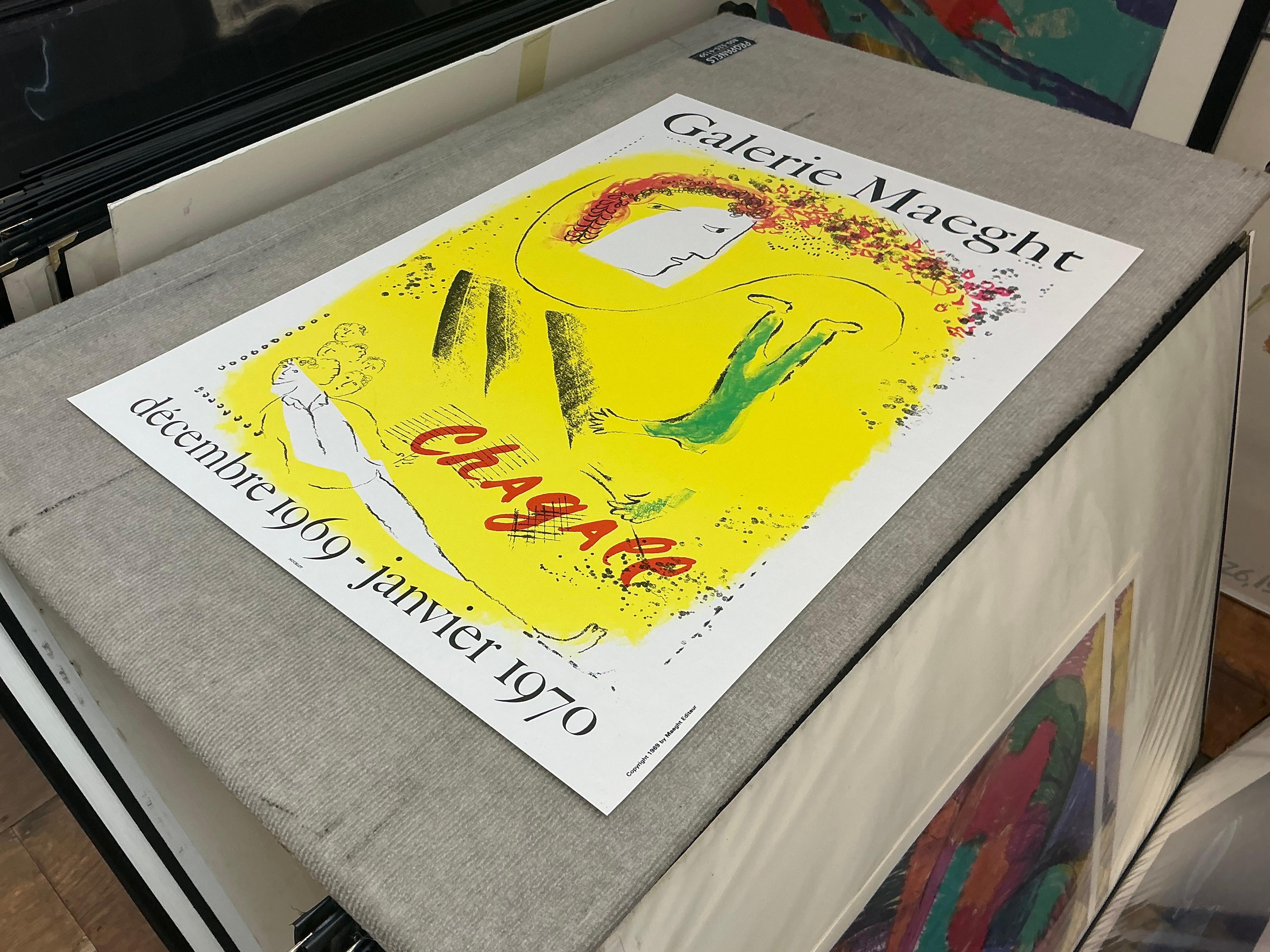 Lithographie « The Yellow Background » (Le fond jaune) de Marc Chagall, 1969 en vente 2