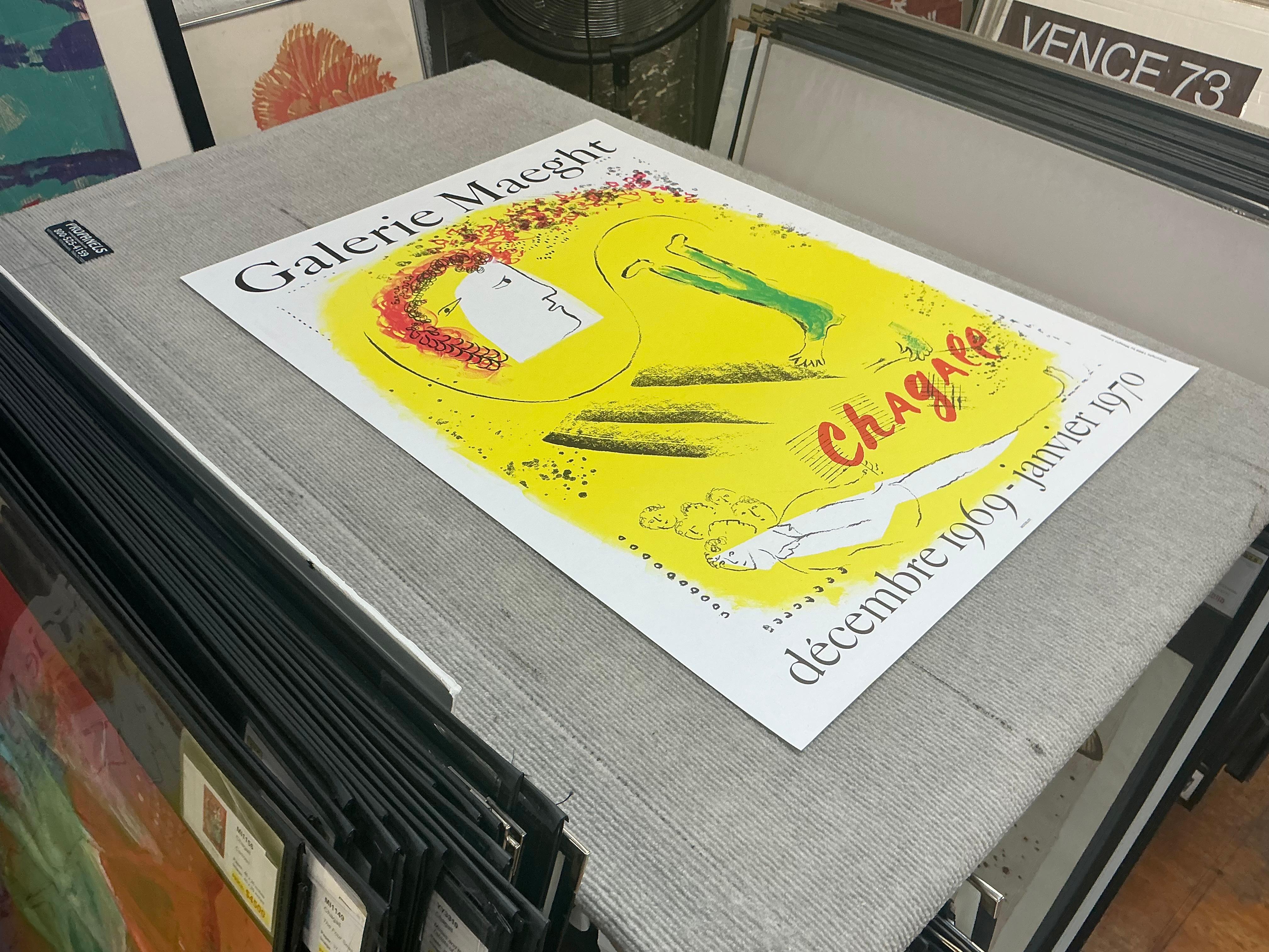 Lithographie « The Yellow Background » (Le fond jaune) de Marc Chagall, 1969 en vente 3
