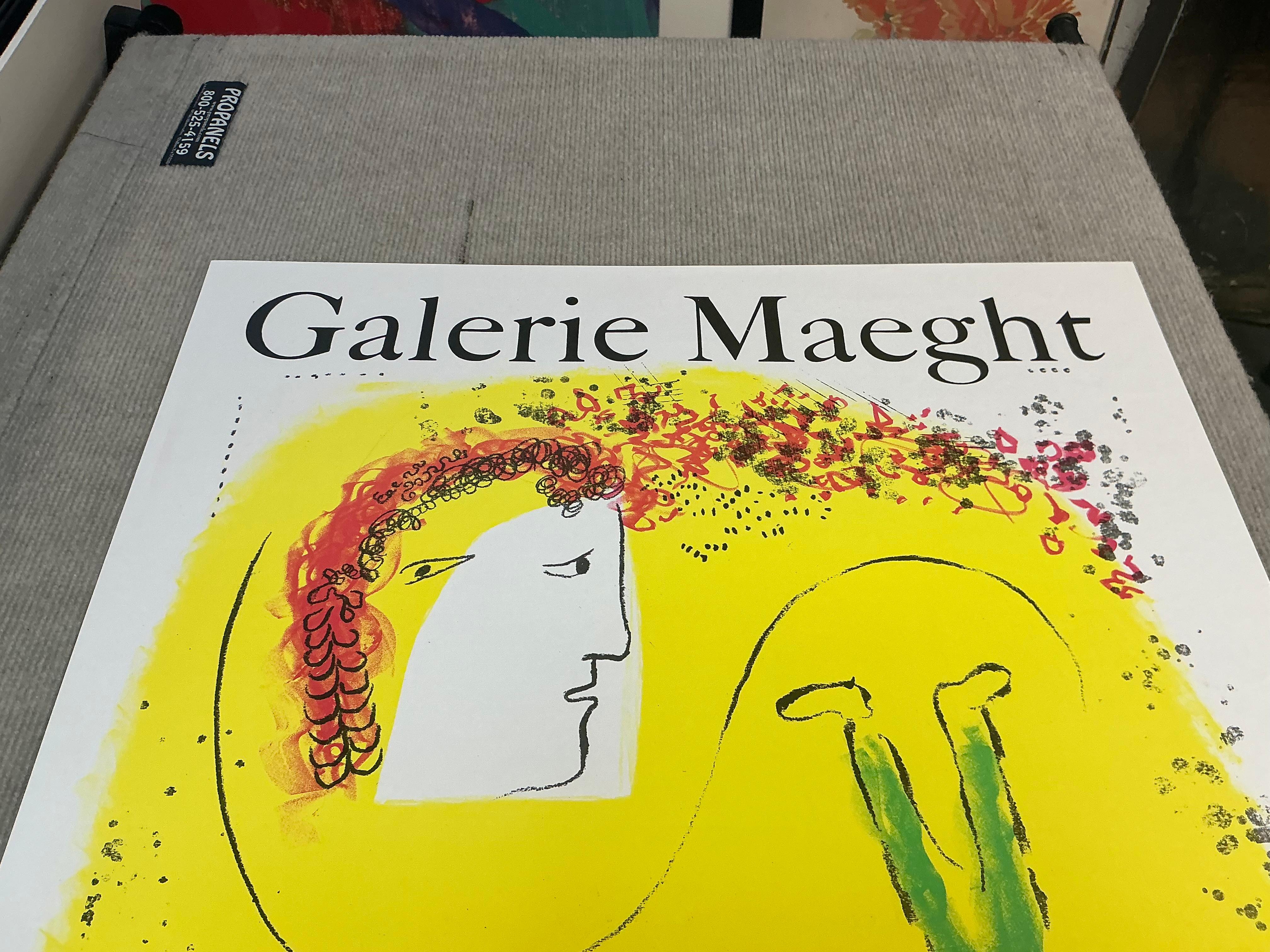Lithographie « The Yellow Background » (Le fond jaune) de Marc Chagall, 1969 en vente 4
