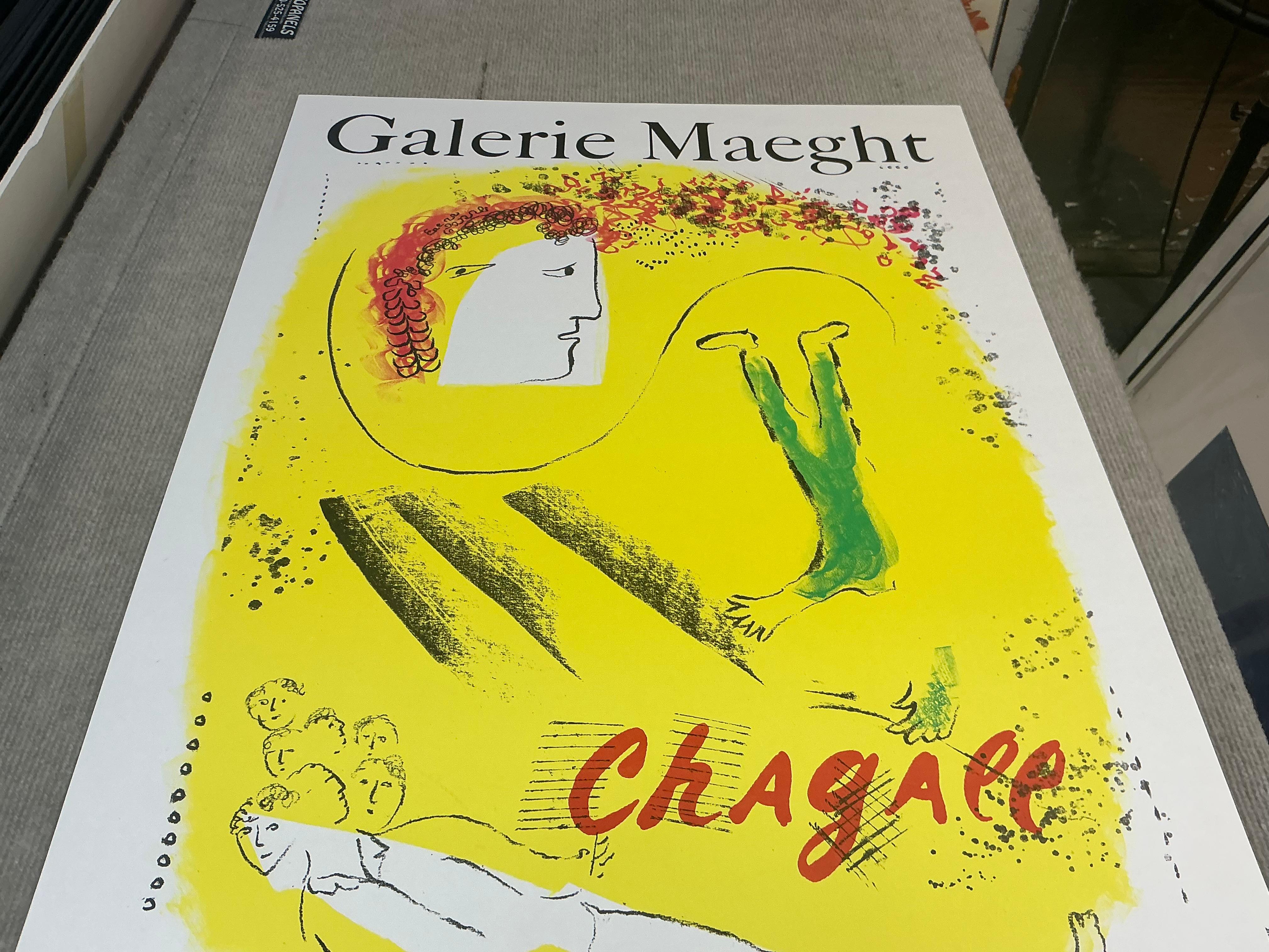 Lithographie « The Yellow Background » (Le fond jaune) de Marc Chagall, 1969 en vente 5