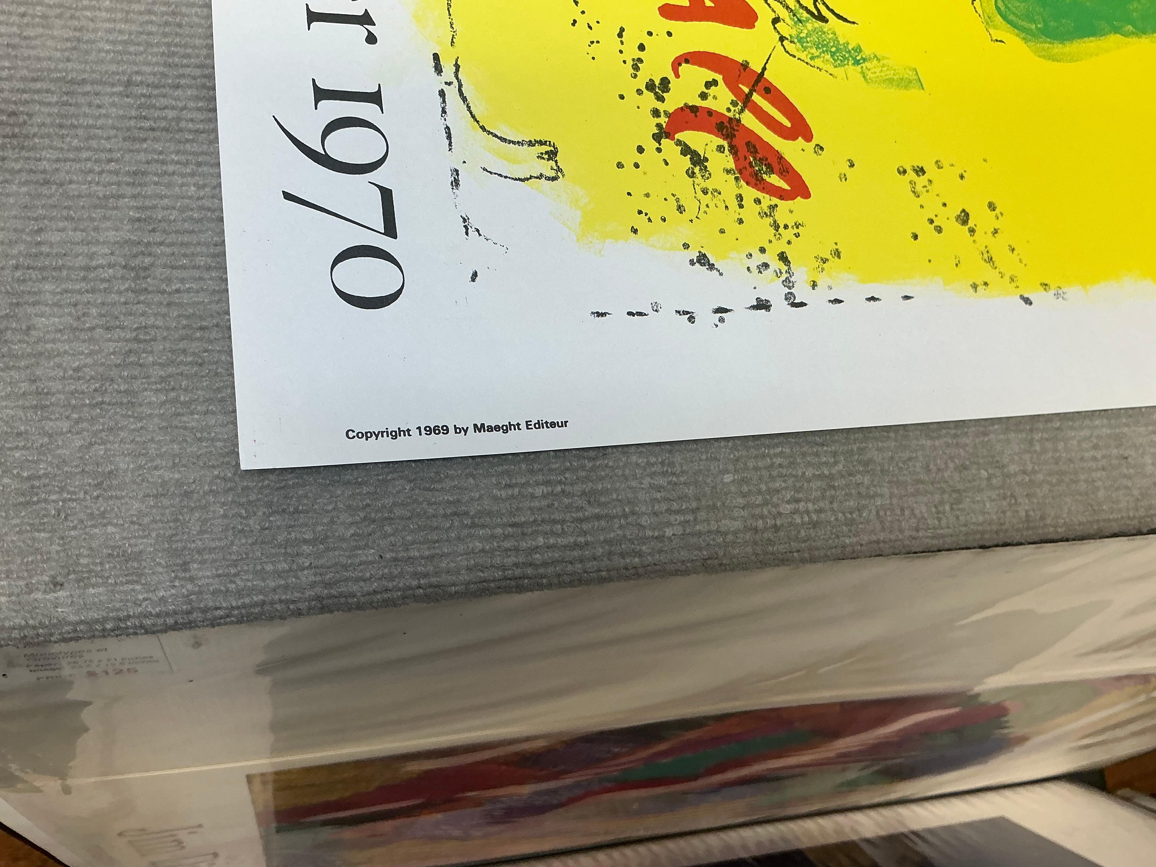 Lithographie « The Yellow Background » (Le fond jaune) de Marc Chagall, 1969 en vente 7