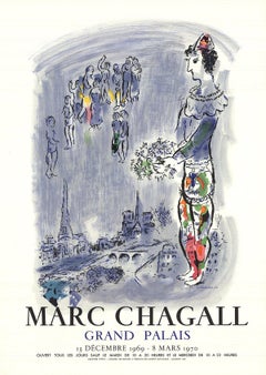 1970 After Marc Chagall 'The Magician Of Paris' Modernism France Lithograph