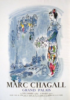 1970 After Marc Chagall 'The Magician Of Paris' Modernism Multicolor France 