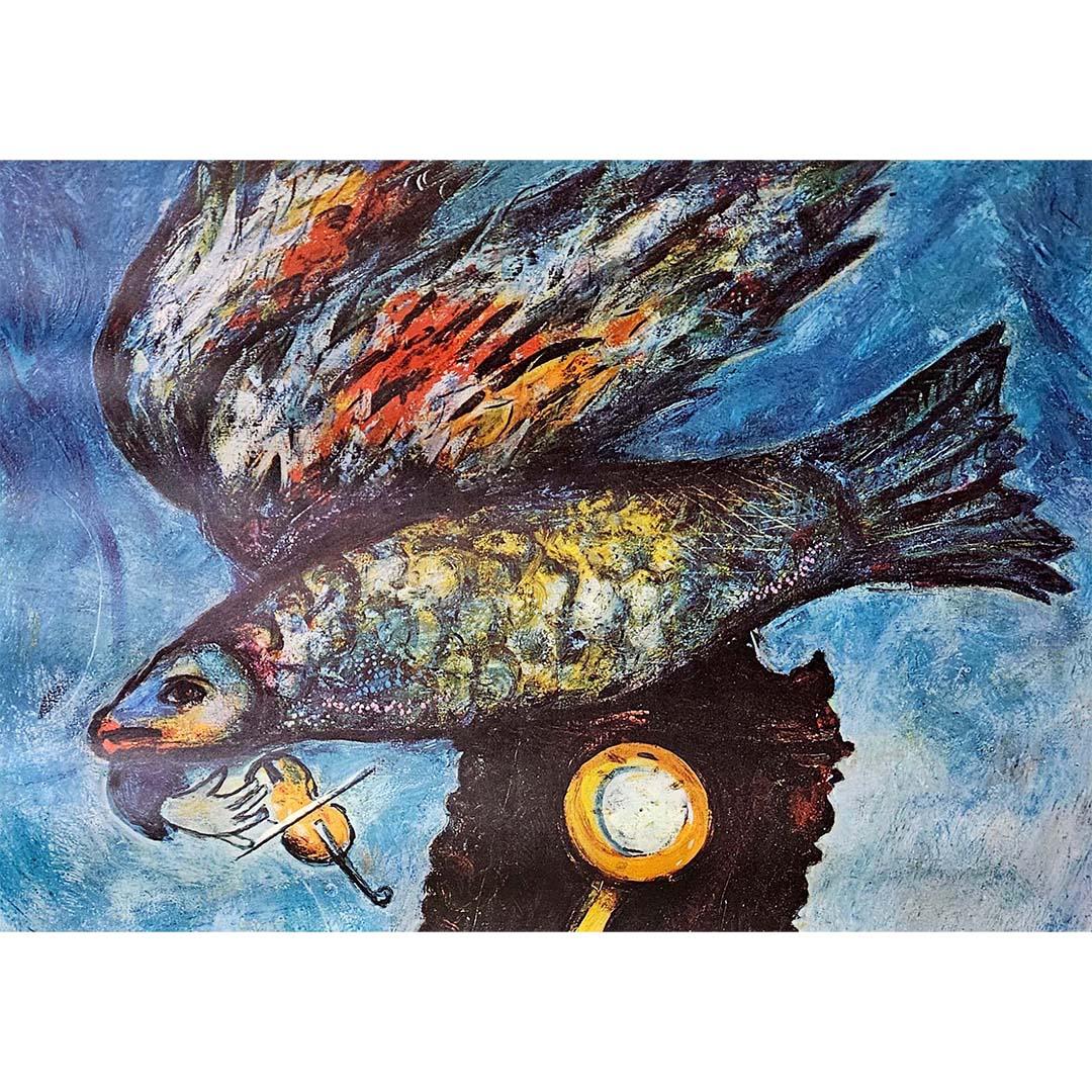Manifesto originale del 1970 di Marc Chagall per il Museo d'Arte Moderna della Louisiana in vendita 3