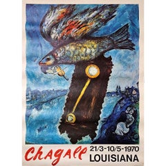 1970 original poster by Marc Chagall for the Louisiana Museum of Modern Art