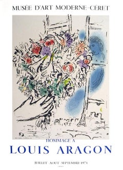 1971 After Marc Chagall 'Floral Offering' Modernism Multicolor France Lithograph