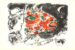1972 Marc Chagall 'Derriere le Miroir, no.198, pg 14, 15' Modernism Black & White
