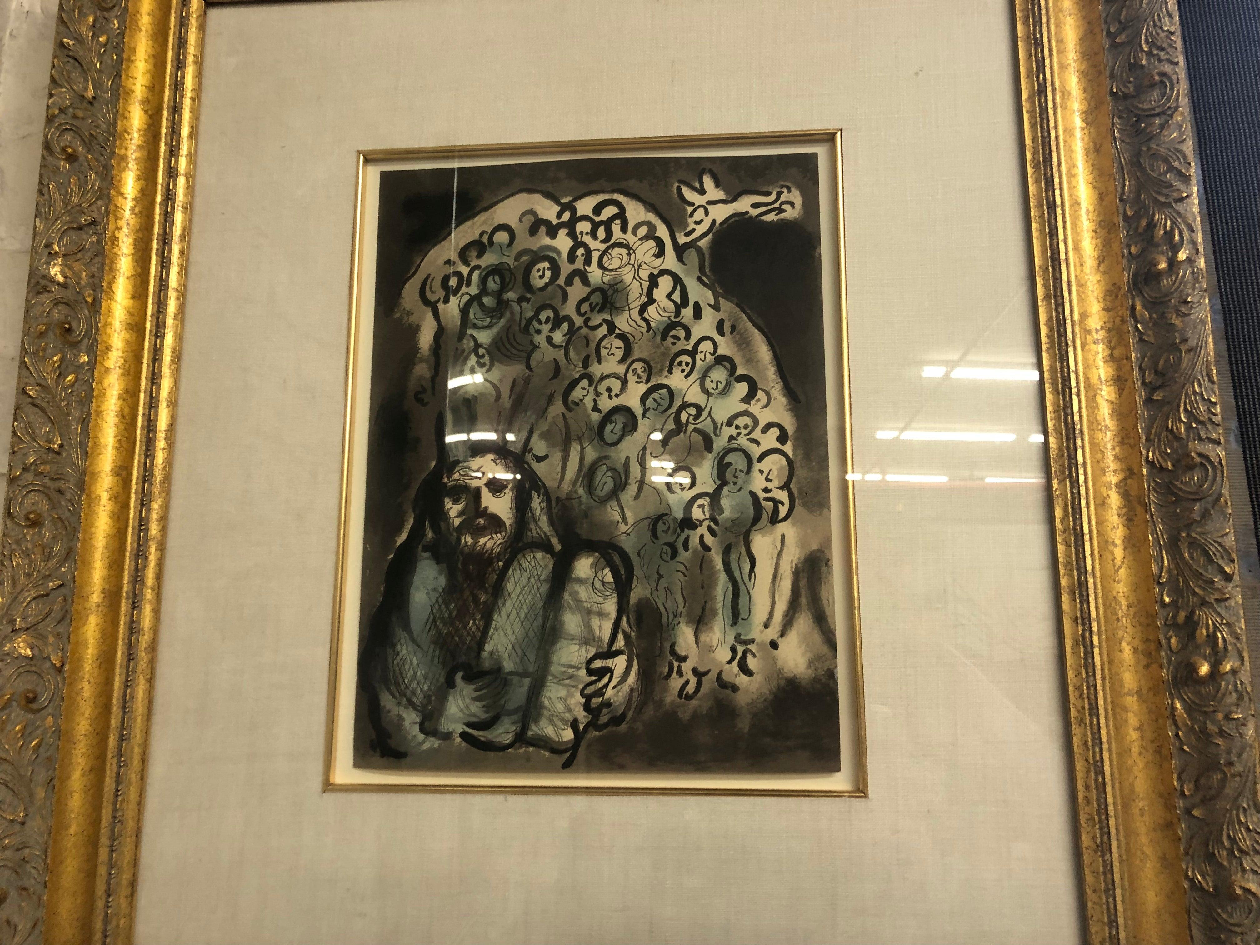 1973 Marc Chagall „Mosen und Tische“  im Angebot 9