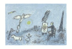 1981 Marc Chagall 'l'envolee magique' Modernism Blue, Gray France Lithograph