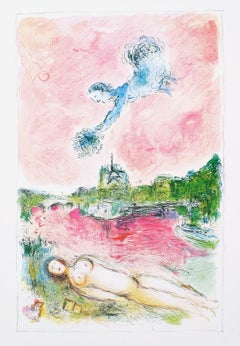 1981 Marc Chagall 'Pink Opera (No text)' Modernism Multicolor, Pink, Green France