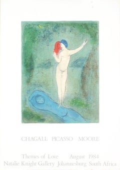 Vintage 1984 After Marc Chagall 'Chloe's Kiss' 