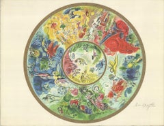 1985 Marc Chagall 'The Ceiling of the Paris Opera House (sm)' Modernism Lithogra