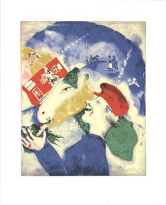 1991 Marc Chagall 'Peasant Life (La Vie Paysanne)' Modernism Multicolor, Blue USA