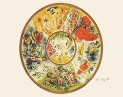 1995 Marc Chagall 'Paris Opera Ceiling' Modernism Green, Yellow Offset Lithograph