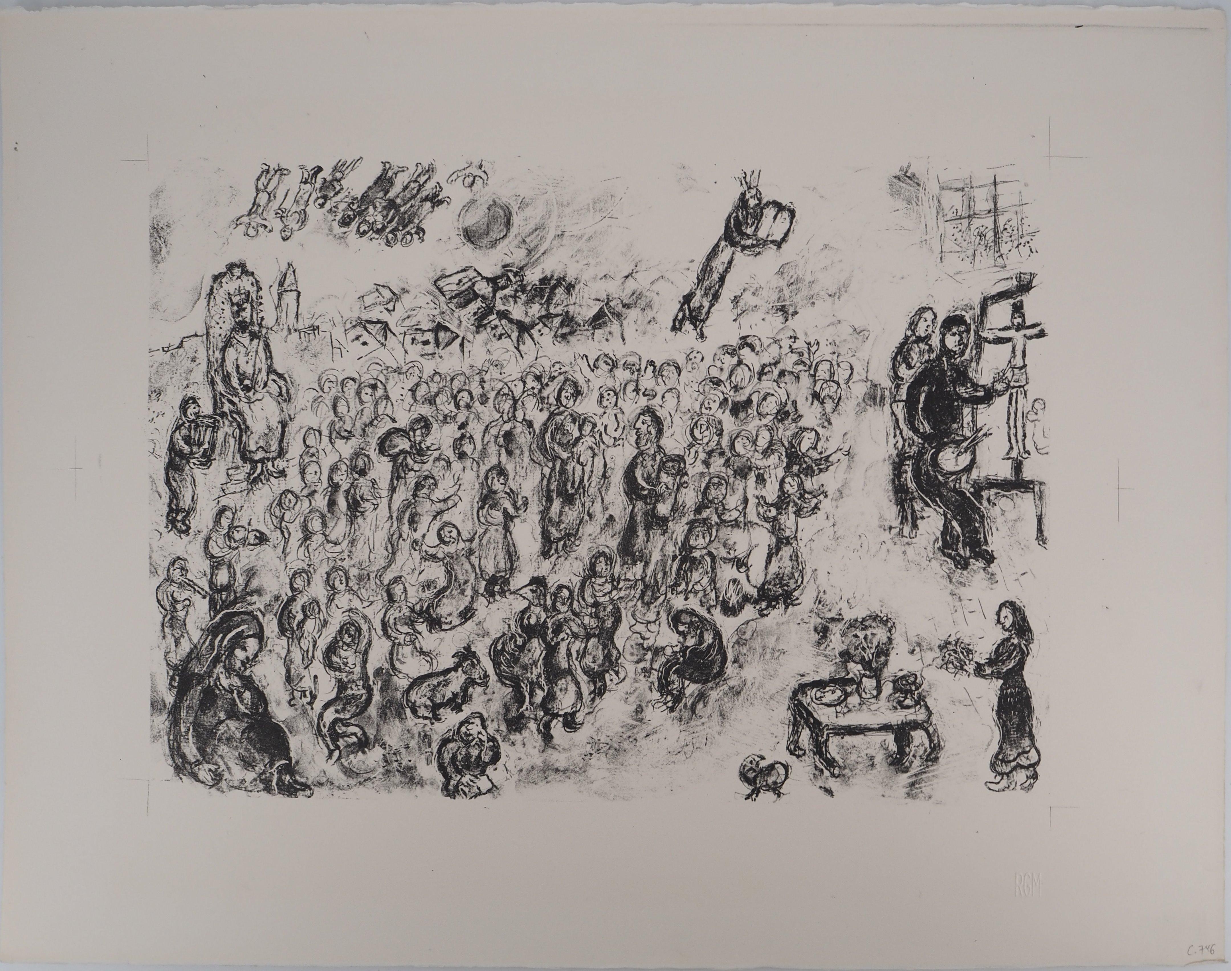 Una panoramica della Bibbia - Litografia originale (Mourlot #746) - Print di Marc Chagall