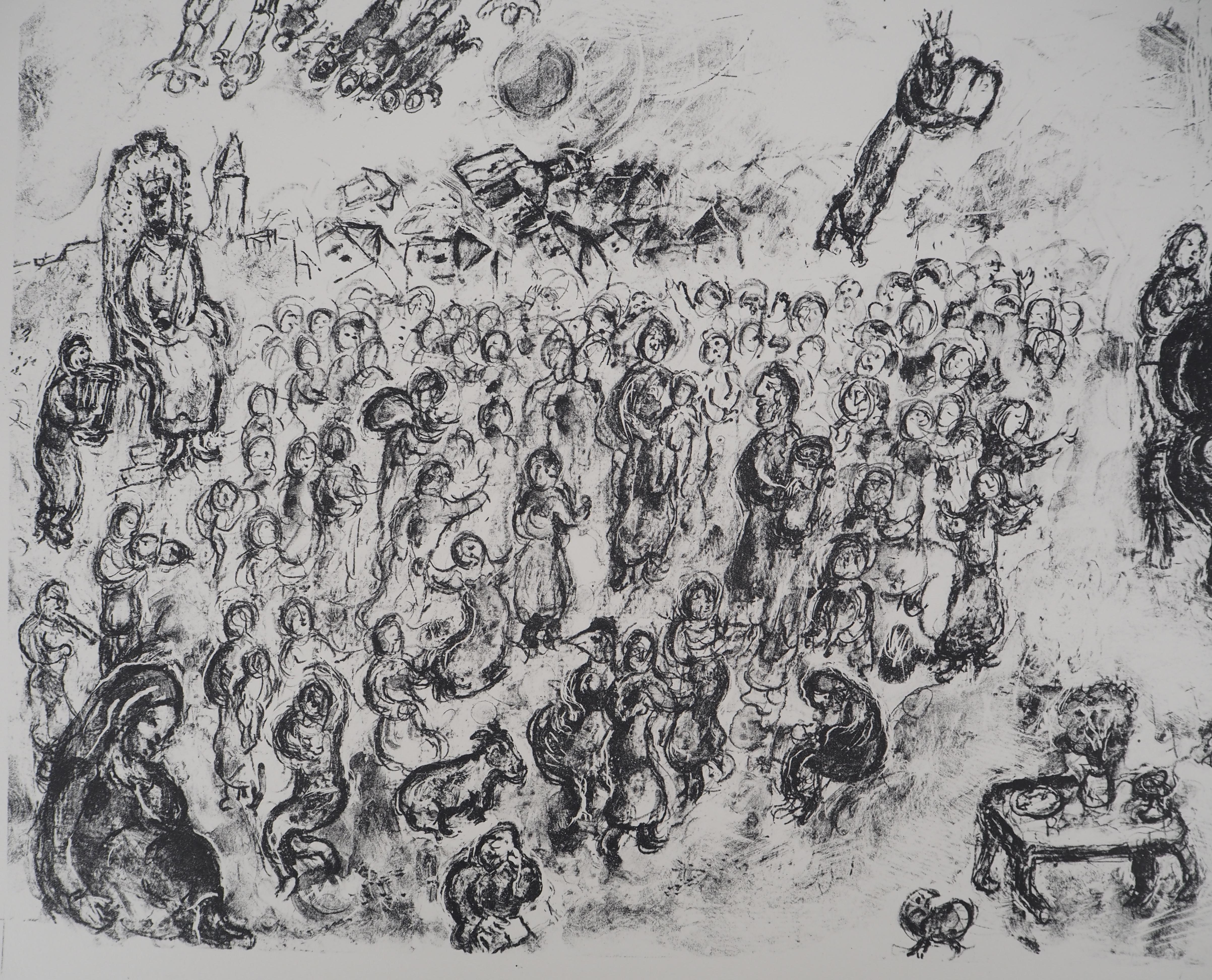 Una panoramica della Bibbia - Litografia originale (Mourlot #746) - Print Moderno di Marc Chagall