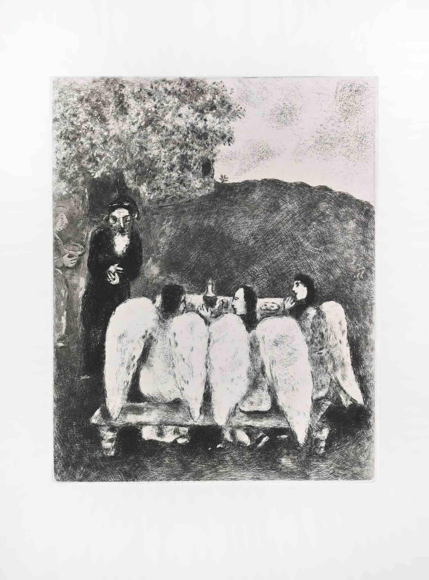 Etching on Montval wove paper, realized by Marc Chagall in 1931-39 and published by Tériade in 1956.

Edition of 275+30 out of commerce copies.

Not signed nor numbered, as issued.

Excellent impression with full margins a a bright and fresh