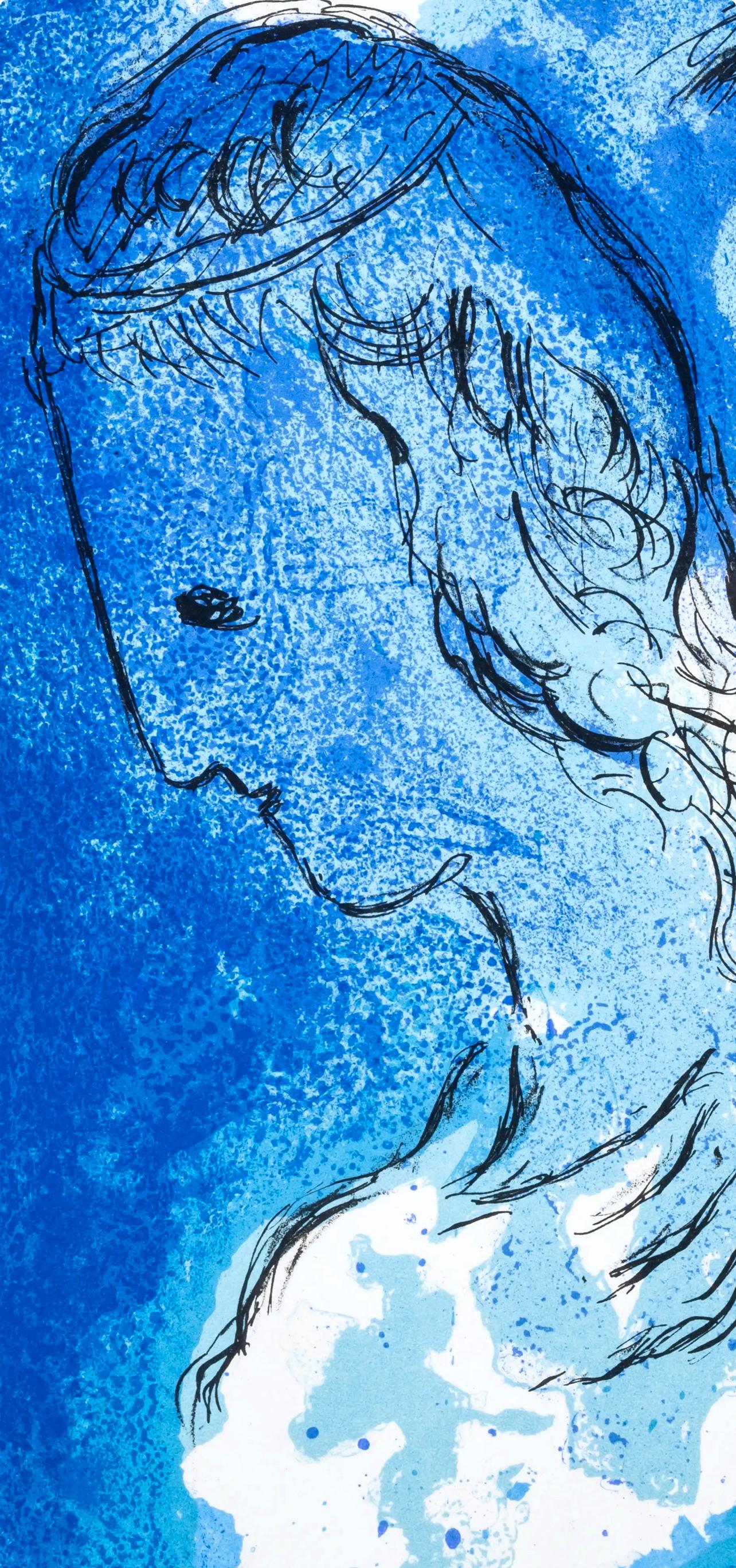 Abraham et Sarah (Mourlot 117-46; Cramer 25), Dessins Pour La Bible - Print by Marc Chagall