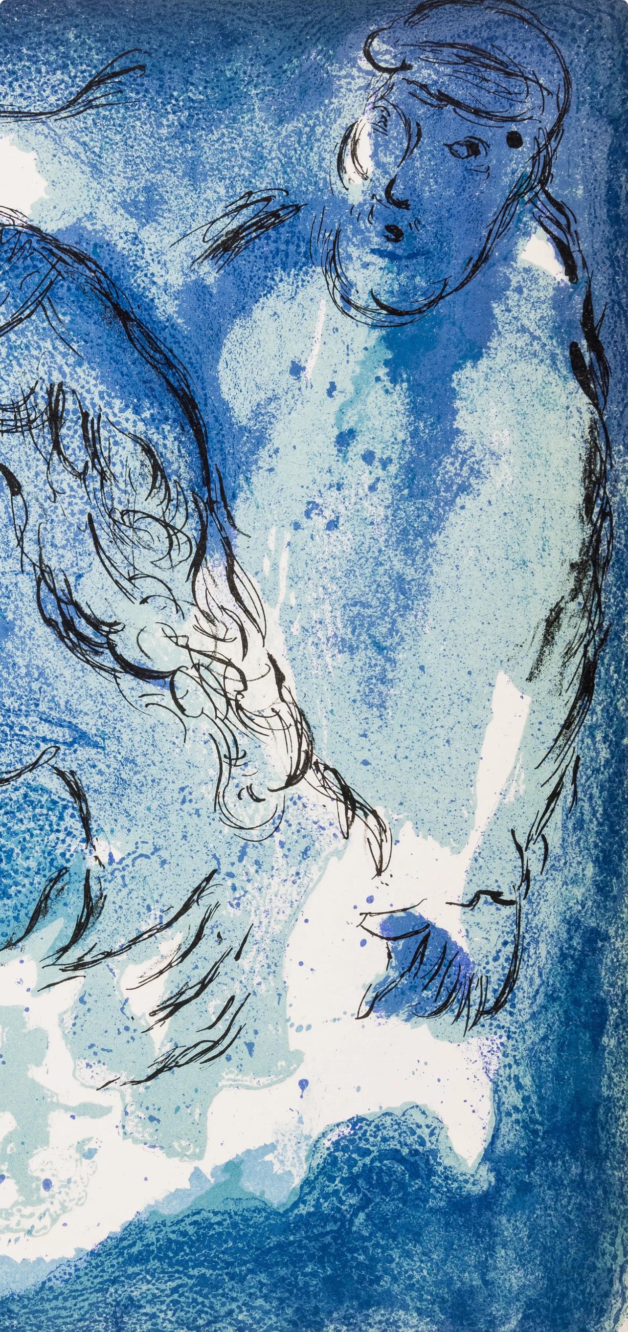 Abraham et Sarah (Mourlot 117-46 ; Cramer 25) - Expressionniste Print par Marc Chagall