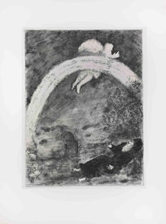 Abramo in lutto per la morte di Sarah - Acquaforte di Marc Chagall - 1956