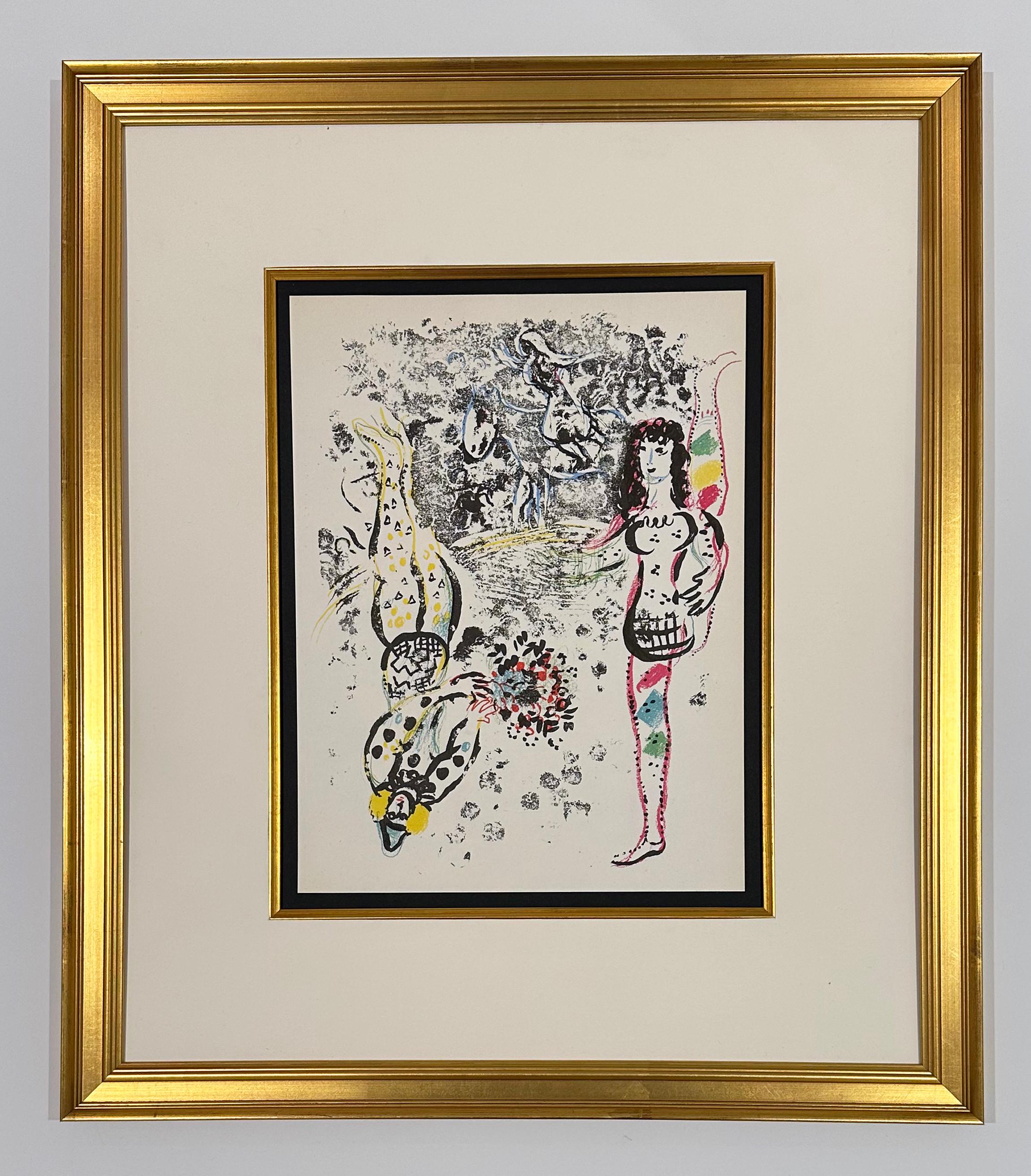 Acrobats at Play, from 1963 Mourlot Lithographe II - Print by Marc Chagall