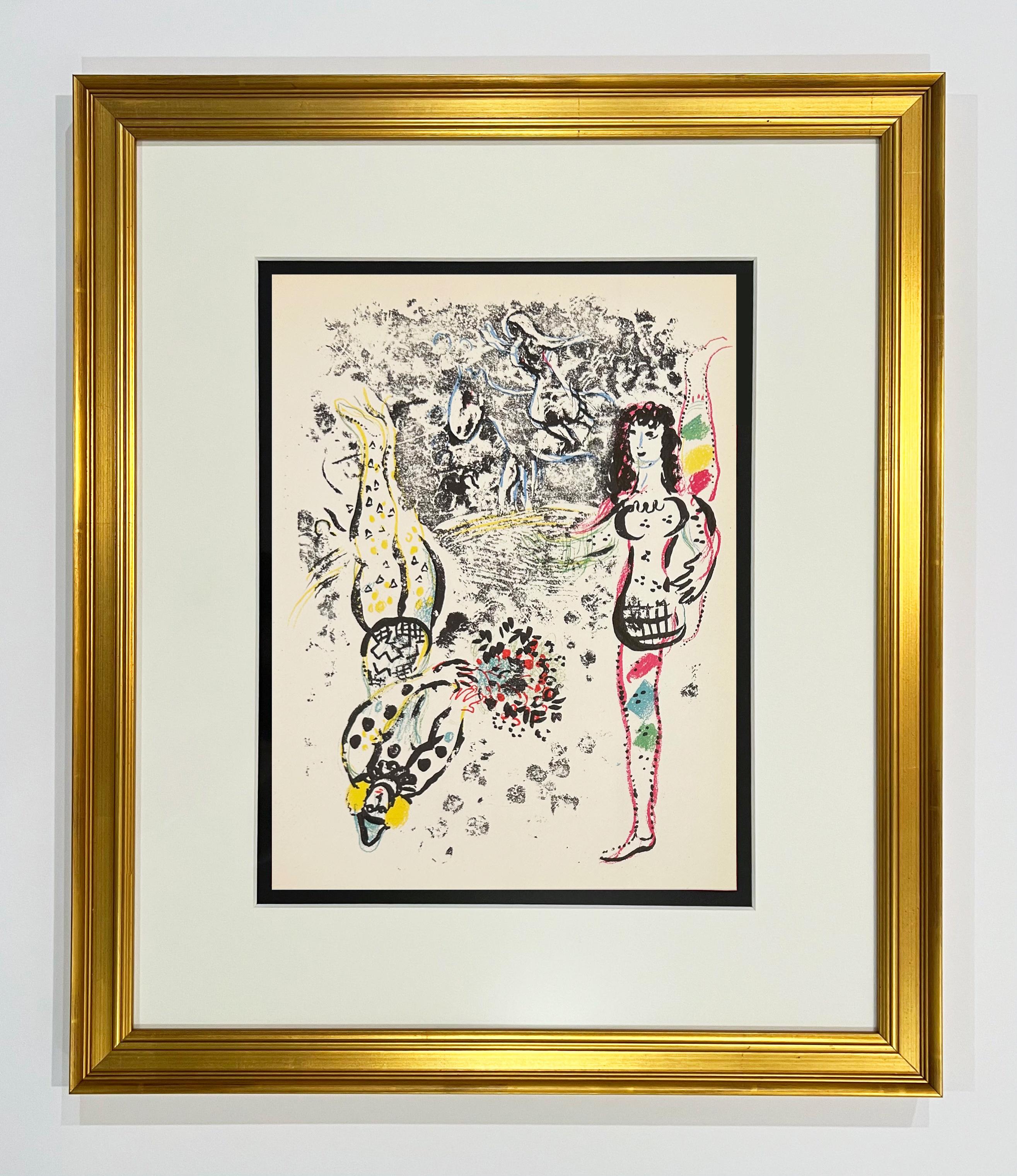 Acrobats at Play, from 1963 Mourlot Lithographe II - Print by Marc Chagall
