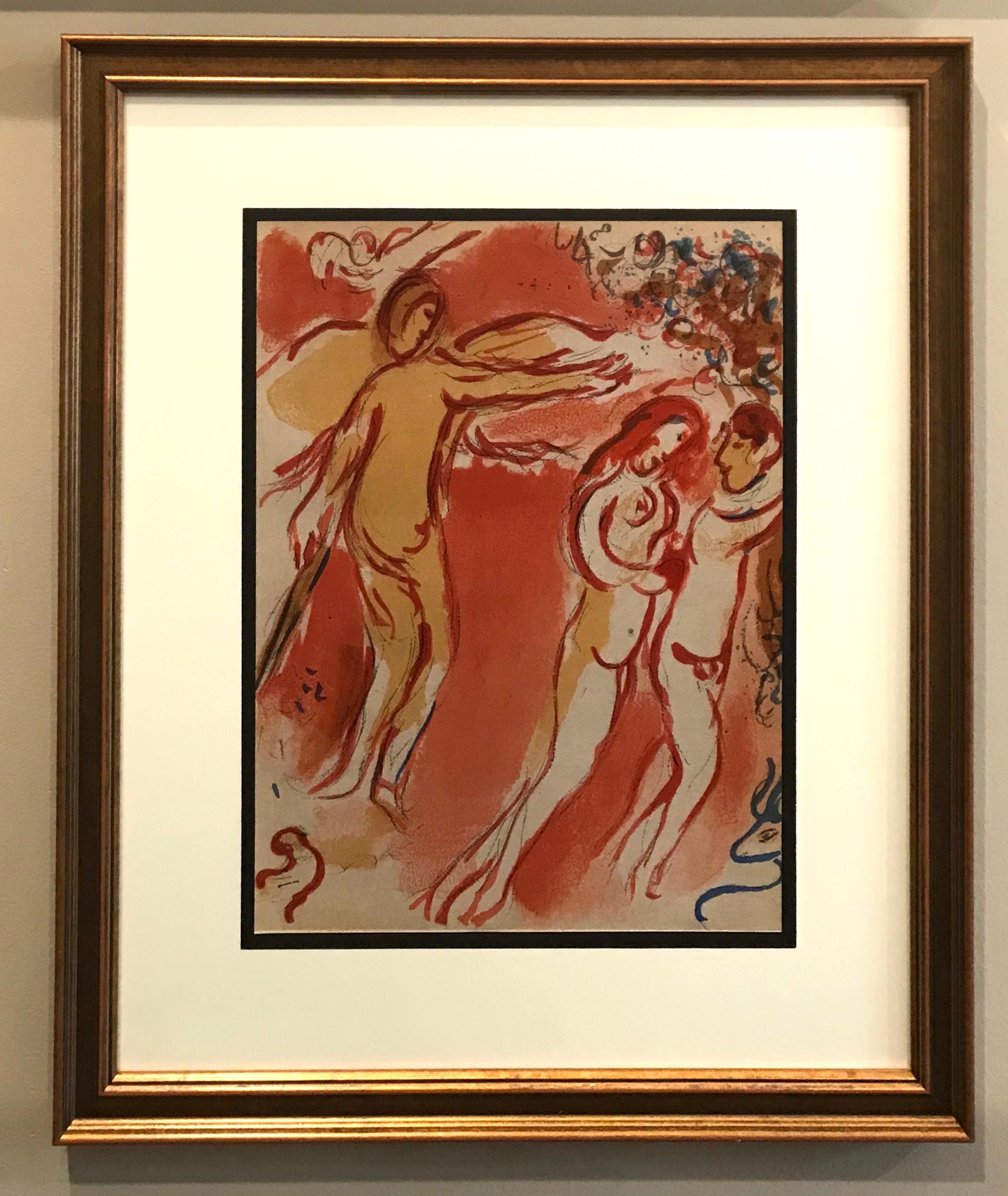 Marc Chagall Figurative Print - Adam and Eve are Banished from Paradise