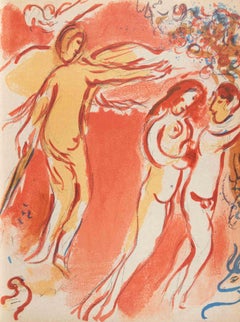 Adam and Eve Banished from the Paradise - Lithograph by Marc Chagall - 1960