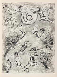 Adam and Eve - Héliogravure by Marc Chagall - 1960