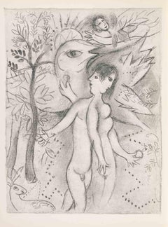 Adam and Eve - Héliogravure by Marc Chagall - 1960