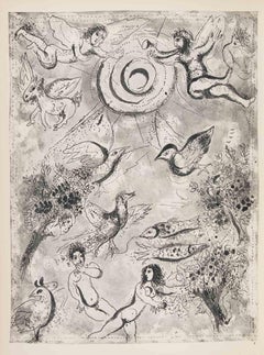 Adam and Eve - Héliogravure by Marc Chagall - 1960