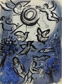 Adam and Eve - Lithograph by Marc Chagall - 1960