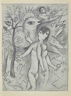 Adam and Eve - Lithograph by Marc Chagall - 1960