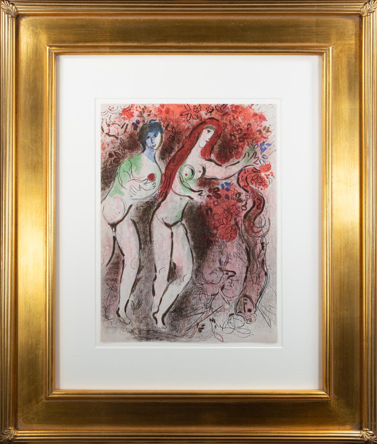 Adam Et Eve Paradis Du Fruit Marc Chagall - "Adam et Ève et le Fruit Défendu (Adam and Eve and the