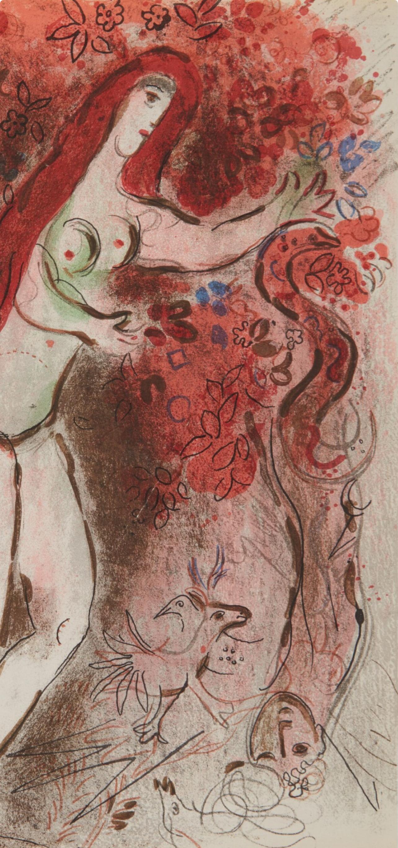 Adam et Eve et le fruit défendu (Mourlot 230-77; Cramer 42) – Print von Marc Chagall