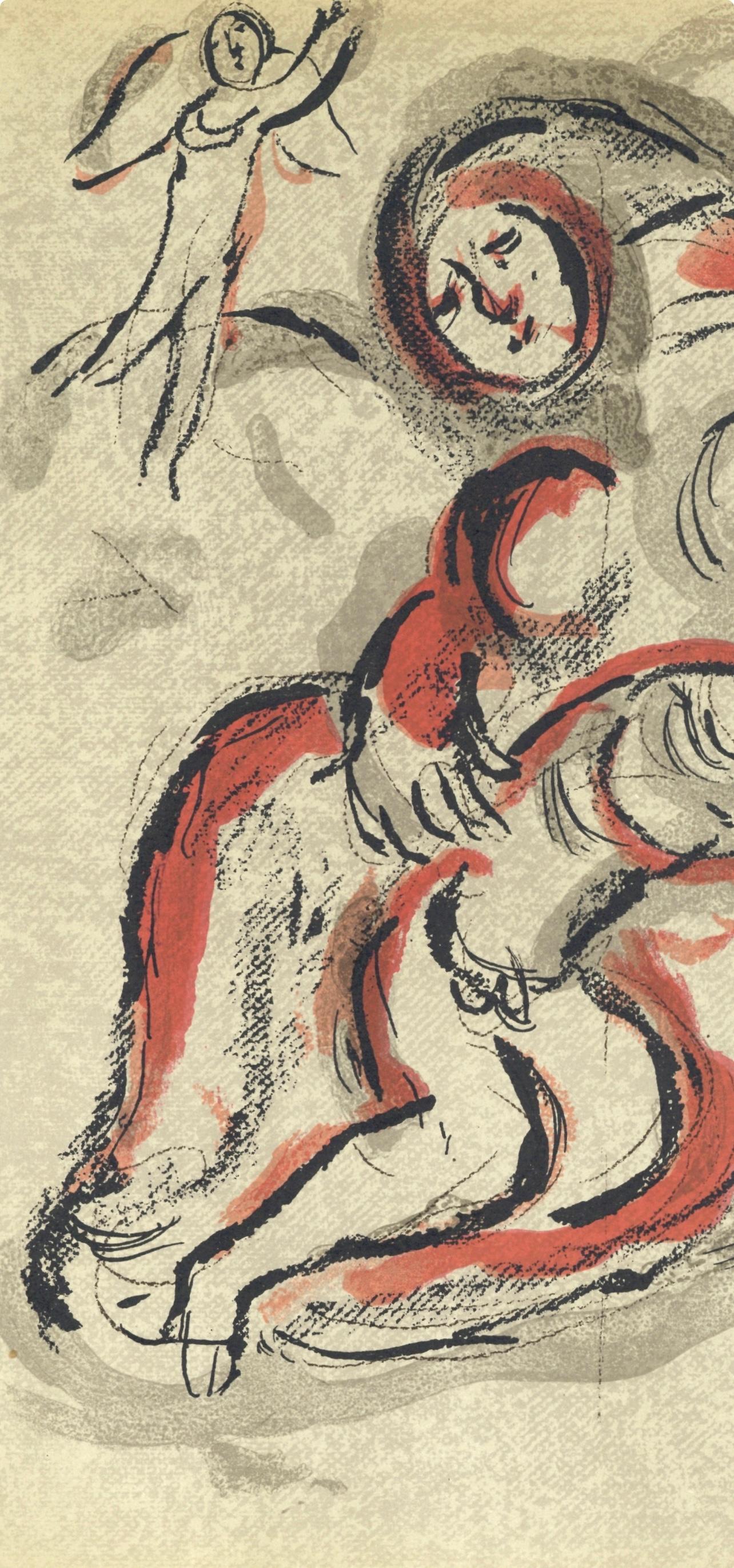 Agar dans le désert (Mourlot 230-77; Cramer 42), Dessins Pour La Bible - Expressionist Print by Marc Chagall
