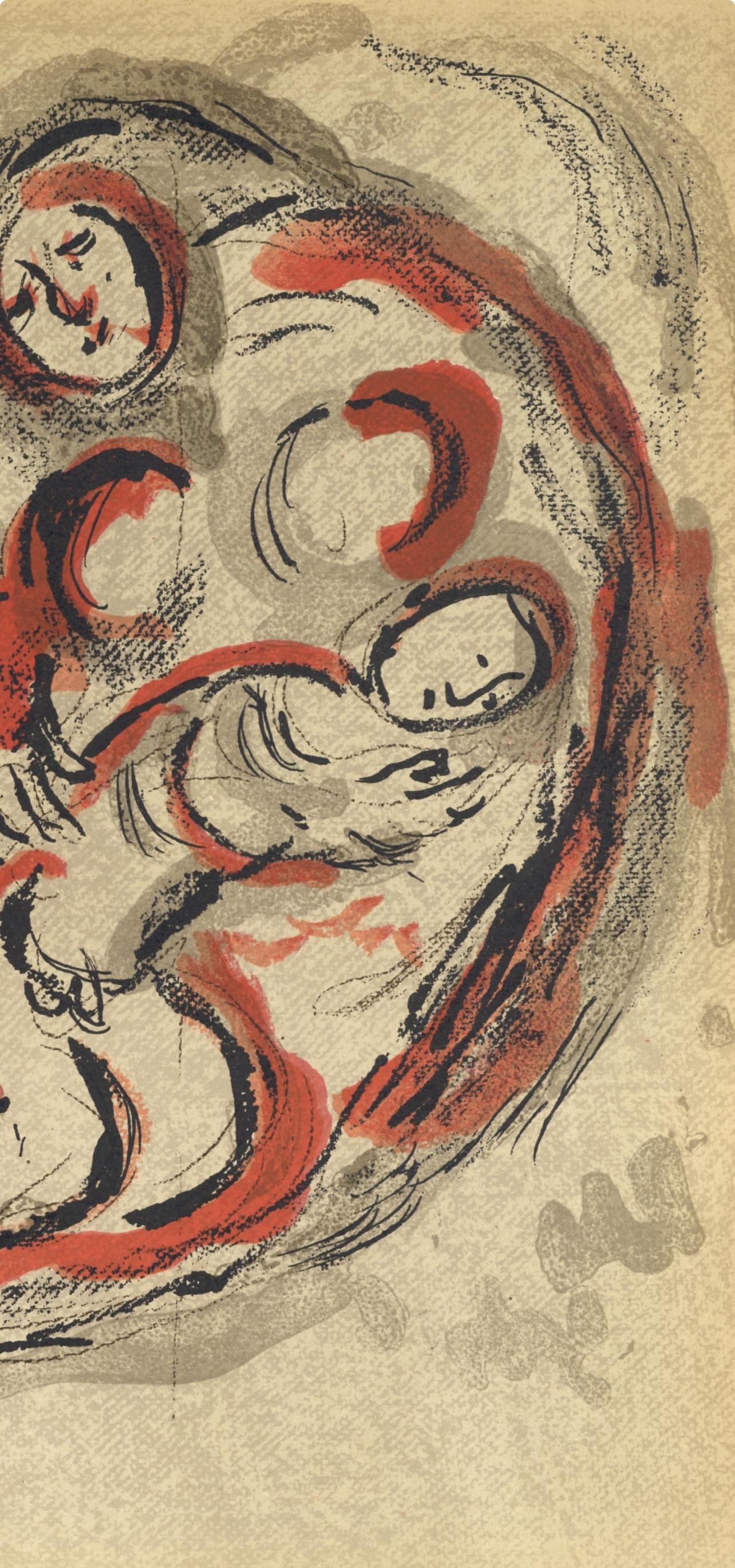 Agar dans le désert (Mourlot 230-77; Cramer 42) (Beige), Figurative Print, von Marc Chagall