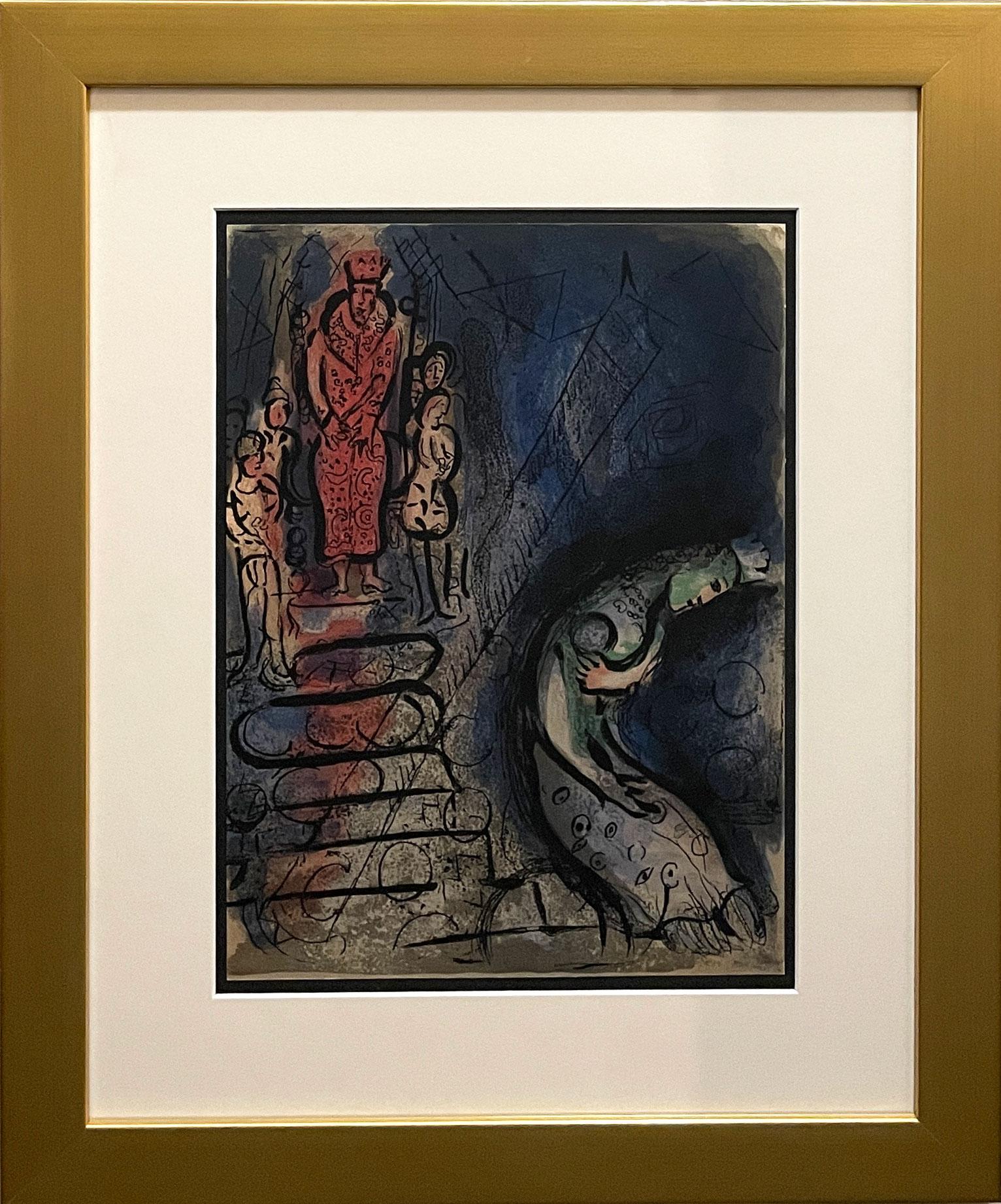 Ahasuerus schickt Vashti in die Ferne – Print von Marc Chagall