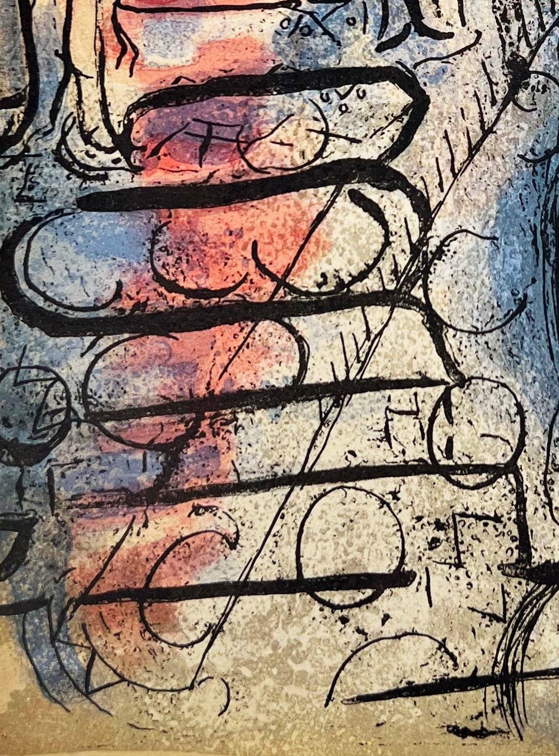 Ahasuerus Sendet Vasthi Away (Schwarz), Figurative Print, von Marc Chagall