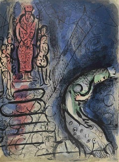 Ahasverus schickt Vasthi fort - Lithographie von Marc Chagall - 1960