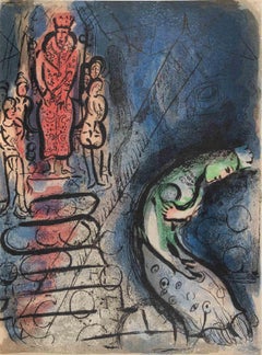 Ahasverus schickt Vasthi fort - Lithographie von Marc Chagall - 1960