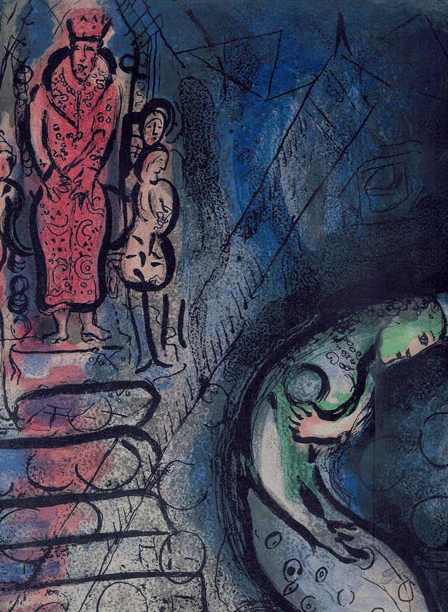 Chagall Devil Marc Chagall - The Young Woman and the Old Man - Héliogravure by Marc ...
