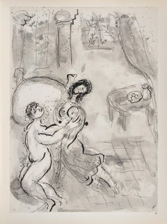 Amnon and Tamar - Héliogravure by Marc Chagall - 1960