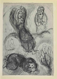 Amnon And Tamar - Lithograph by Marc Chagall - 1960s