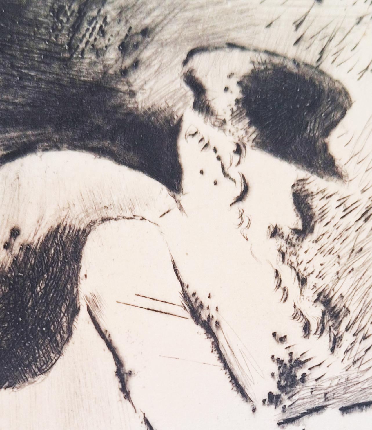 Un viejo judío, de: Mi vida -  Ruso Francés Berlín Judío Surrealismo Mein Leben - Figurative Print Beige de Marc Chagall